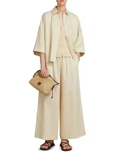 MM Max Mara Women's Rib Knit Linen Yarn Gilet - Milk - Size XL | Thumbnail 4 MM Max Mara Women's Rib Knit Linen Yarn Gilet - Milk - Size XL | Thumbnail 4