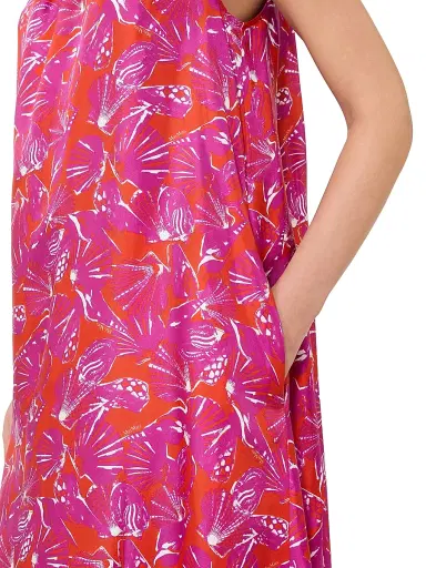 Max Mara Women's Printed Silk Twill Dress - Coral - Size 14 | Thumbnail 6