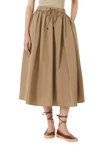 Max Mara Women's Taffeta Midi Skirt - Kaki - Size 8 | Thumbnail 3