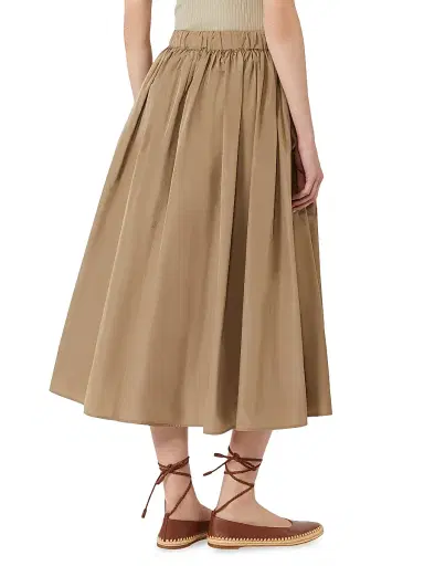 Max Mara Women's Taffeta Midi Skirt - Kaki - Size 8 | Thumbnail 4
