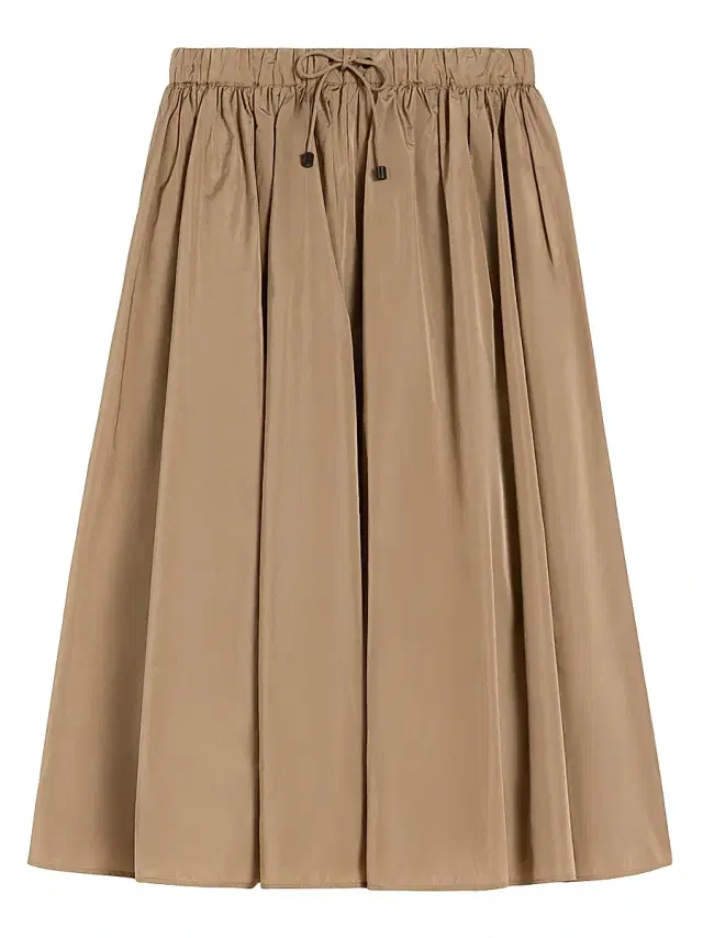 Max Mara Women's Taffeta Midi Skirt - Kaki
