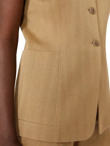 Max Mara Women's Pinstripe Jacquard Jersey Gilet - Desert - Size 14 | Thumbnail 5 Max Mara Women's Pinstripe Jacquard Jersey Gilet - Desert - Size 14 | Thumbnail 5