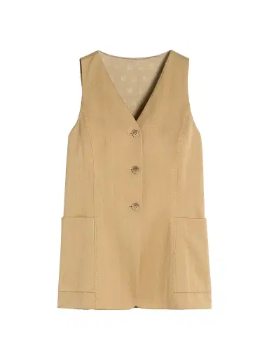 Max Mara Women's Pinstripe Jacquard Jersey Gilet - Desert - Size 14 | Thumbnail 1 Max Mara Women's Pinstripe Jacquard Jersey Gilet - Desert - Size 14 | Thumbnail 1