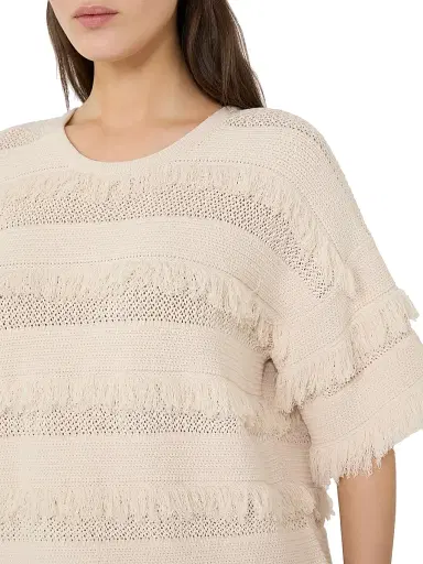 Max Mara Women's Oversized Patterned Viscose Sweater - Ivory - Size XL | Thumbnail 5 Max Mara Women's Oversized Patterned Viscose Sweater - Ivory - Size XL | Thumbnail 5