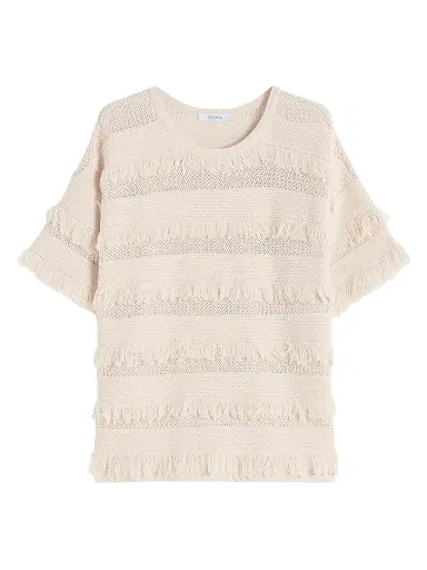 Max Mara Women's Oversized Patterned Viscose Sweater - Ivory - Size XL | Thumbnail 1 Max Mara Women's Oversized Patterned Viscose Sweater - Ivory - Size XL | Thumbnail 1
