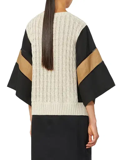 Max Mara Women's Loose Fit Linen Yarn Sweater - Beige - Size Medium | Thumbnail 4 Max Mara Women's Loose Fit Linen Yarn Sweater - Beige - Size Medium | Thumbnail 4