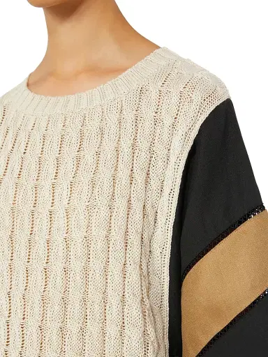Max Mara Women's Loose Fit Linen Yarn Sweater - Beige - Size Medium | Thumbnail 5 Max Mara Women's Loose Fit Linen Yarn Sweater - Beige - Size Medium | Thumbnail 5