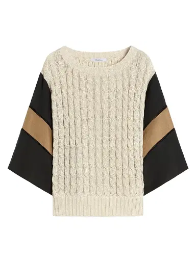 Max Mara Women's Loose Fit Linen Yarn Sweater - Beige - Size Medium | Thumbnail 1 Max Mara Women's Loose Fit Linen Yarn Sweater - Beige - Size Medium | Thumbnail 1