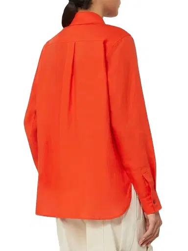 Max Mara Women's Linen Canvas Shirt - Coral - Size 6 | Thumbnail 4