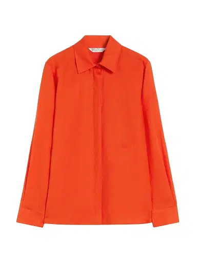 Max Mara Women's Linen Canvas Shirt - Coral - Size 6 | Thumbnail 1