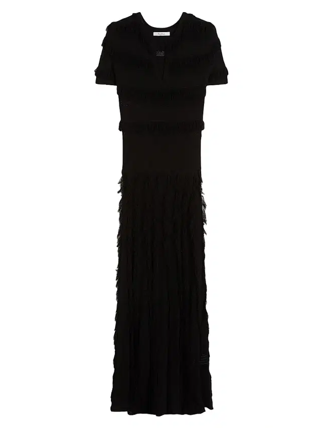 Max Mara Women's Patterned Viscose Yarn Dress - Black