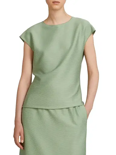MM Max Mara Women's Sleeveless Ottoman Jersey Top - Sage Green - Size XL | Thumbnail 3 MM Max Mara Women's Sleeveless Ottoman Jersey Top - Sage Green - Size XL | Thumbnail 3
