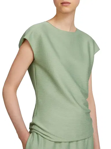MM Max Mara Women's Sleeveless Ottoman Jersey Top - Sage Green - Size XL | Thumbnail 5 MM Max Mara Women's Sleeveless Ottoman Jersey Top - Sage Green - Size XL | Thumbnail 5