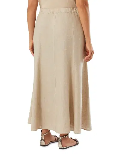 Marina Rinaldi Women's Faded Linen Skirt - Sand - Size 16 | Thumbnail 4
