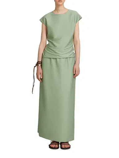 MM Max Mara Women's Long Ottoman Jersey Skirt | Thumbnail 2