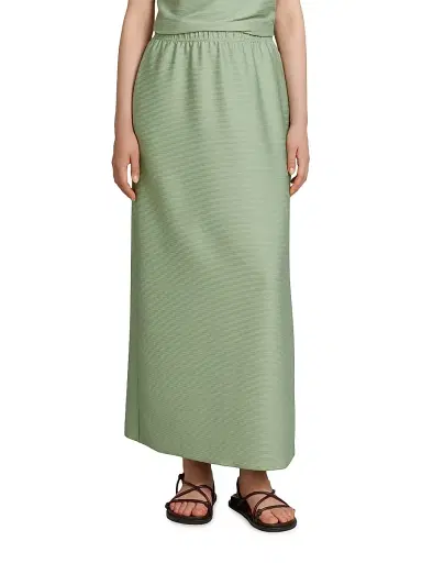 MM Max Mara Women's Long Ottoman Jersey Skirt | Thumbnail 3