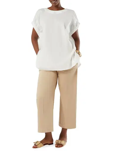 Marina Rinaldi Women's Cotton Poplin Blouse | Thumbnail 2 Marina Rinaldi Women's Cotton Poplin Blouse | Thumbnail 2