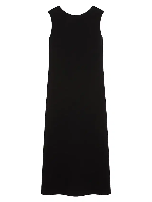 Women's Long Scuba Jersey Dress - Black