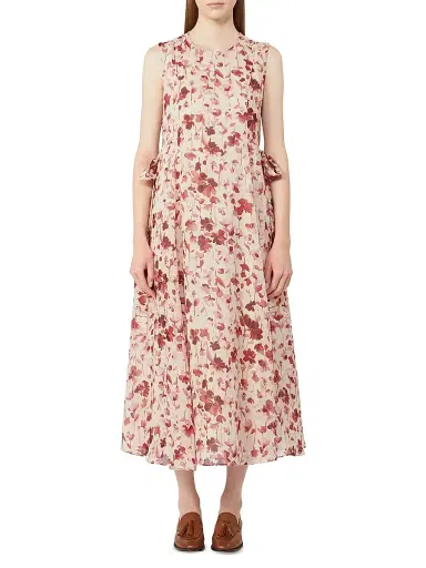 Max Mara Women's Printed Ramie Canvas Dress - Pink | Thumbnail 2