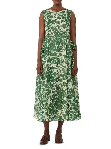 Max Mara Women's Printed Ramie Canvas Dress - Pink | Thumbnail 7