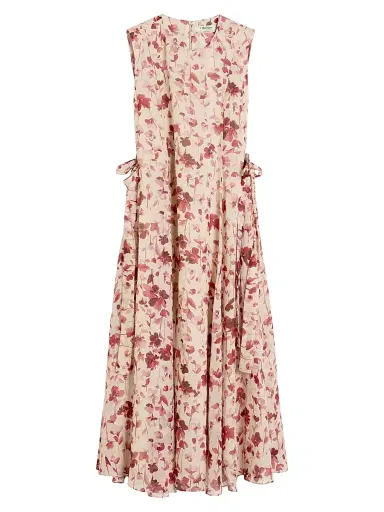 Max Mara Women's Printed Ramie Canvas Dress - Pink | Thumbnail 1