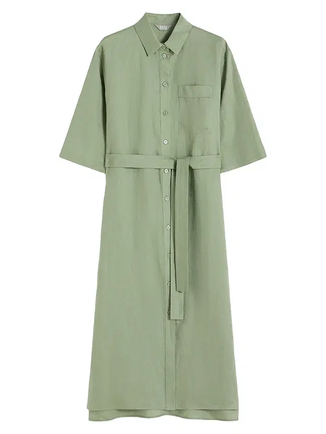 MM Max Mara Women's Washed Linen Shirt Dress - Sage Green