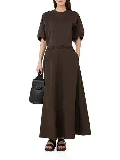 MM Max Mara Women's Cotton Jersey Circle Skirt - Dark Bown - Size XL | Thumbnail 2