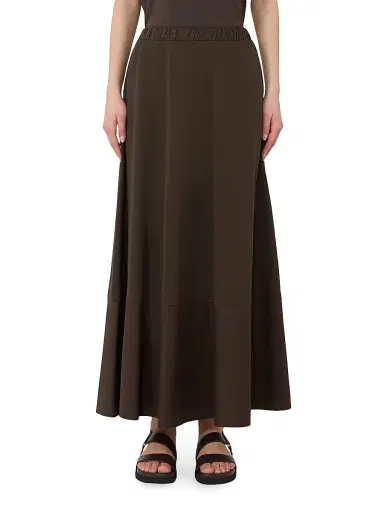 MM Max Mara Women's Cotton Jersey Circle Skirt - Dark Bown - Size XL | Thumbnail 3