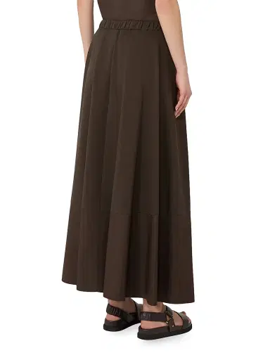 MM Max Mara Women's Cotton Jersey Circle Skirt - Dark Bown - Size XL | Thumbnail 4