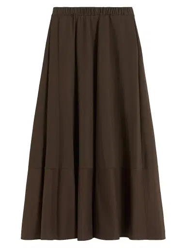 MM Max Mara Women's Cotton Jersey Circle Skirt - Dark Bown - Size XL | Thumbnail 1