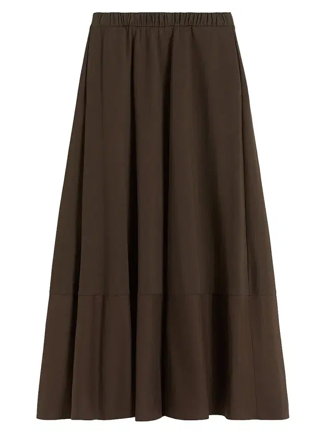 MM Max Mara Women's Cotton Jersey Circle Skirt - Dark Bown