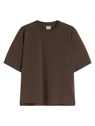 MM Max Mara Women's Jersey and Cotton Poplin T-Shirt - Dark Brown - Size Medium | Thumbnail 1