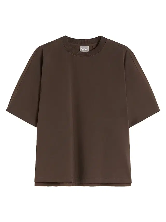 Women's Jersey and Cotton Poplin T-Shirt - Dark Brown