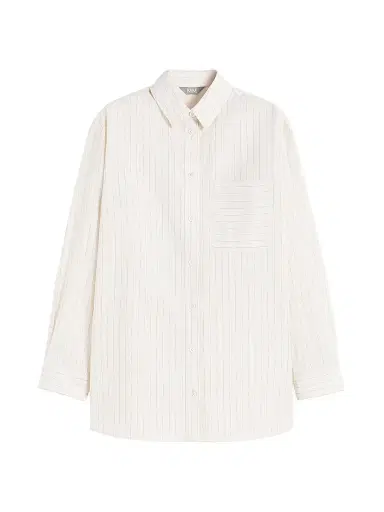 MM Max Mara Women's Mannish Linen and Cotton Shirt - Milk - Size 16 | Thumbnail 1