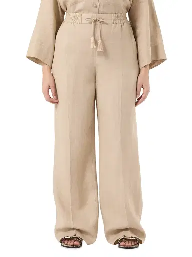 Marina Rinaldi Women's Linen Canvas Trousers - Sand - Size 16 | Thumbnail 2 Marina Rinaldi Women's Linen Canvas Trousers - Sand - Size 16 | Thumbnail 2