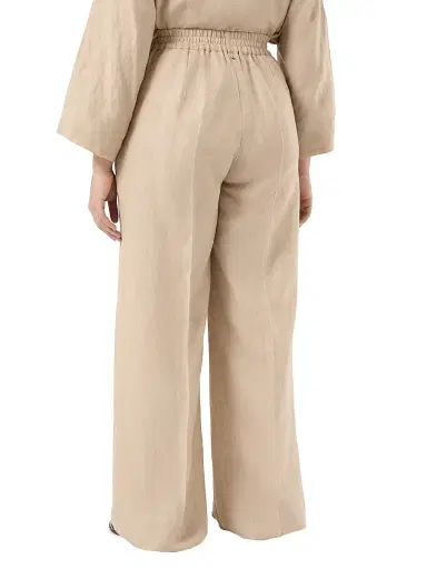 Marina Rinaldi Women's Linen Canvas Trousers - Sand - Size 16 | Thumbnail 3 Marina Rinaldi Women's Linen Canvas Trousers - Sand - Size 16 | Thumbnail 3
