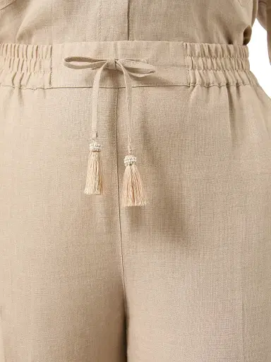 Marina Rinaldi Women's Linen Canvas Trousers - Sand - Size 16 | Thumbnail 4 Marina Rinaldi Women's Linen Canvas Trousers - Sand - Size 16 | Thumbnail 4