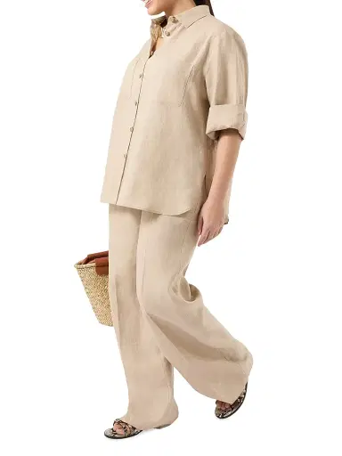 Marina Rinaldi Women's Linen Canvas Trousers - Sand - Size 16 | Thumbnail 5 Marina Rinaldi Women's Linen Canvas Trousers - Sand - Size 16 | Thumbnail 5