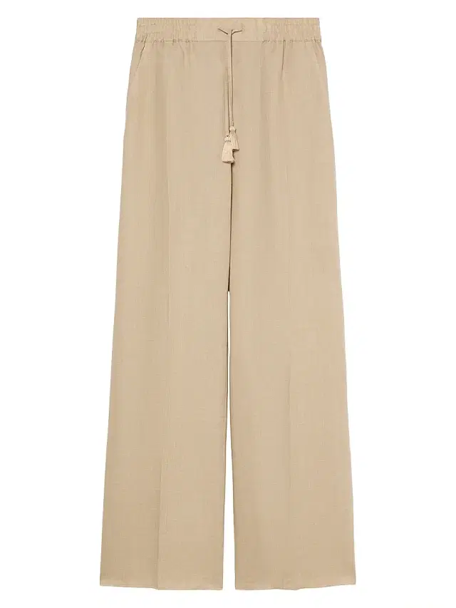 Women's Linen Canvas Trousers - Sand