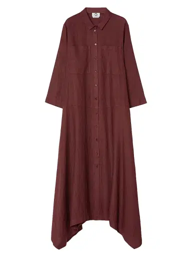 Marina Rinaldi Women's Linen Plain Weave Shirt Dress - Bordeaux - Size 16 | Thumbnail 1 Marina Rinaldi Women's Linen Plain Weave Shirt Dress - Bordeaux - Size 16 | Thumbnail 1