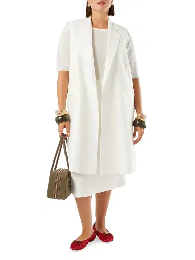 Marina Rinaldi Women's Linen Gilet - White - Size 16 | Thumbnail 2 Marina Rinaldi Women's Linen Gilet - White - Size 16 | Thumbnail 2