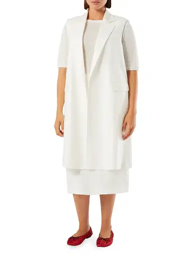 Marina Rinaldi Women's Linen Gilet - White - Size 16 | Thumbnail 3 Marina Rinaldi Women's Linen Gilet - White - Size 16 | Thumbnail 3