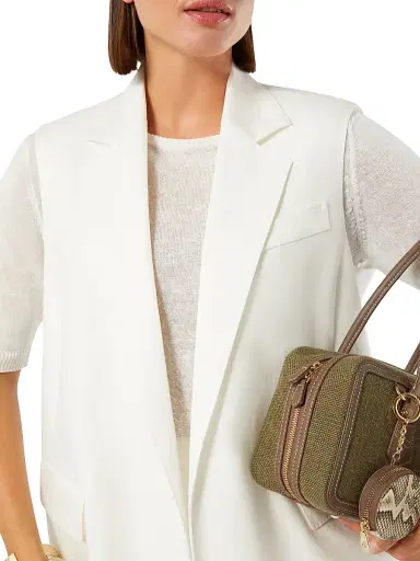 Marina Rinaldi Women's Linen Gilet - White - Size 16 | Thumbnail 5 Marina Rinaldi Women's Linen Gilet - White - Size 16 | Thumbnail 5