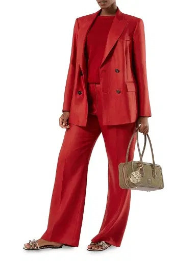 Marina Rinaldi Women's Linen Trousers - Cherry - Size 16 | Thumbnail 5