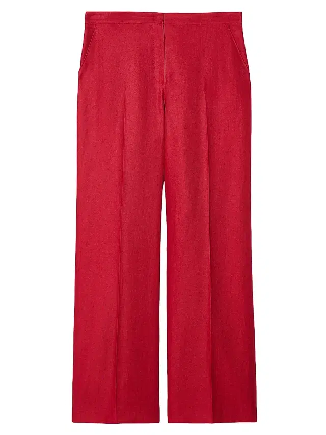 Marina Rinaldi Women's Linen Trousers - Cherry