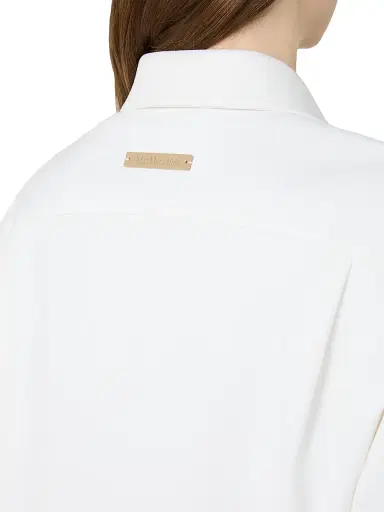 Max Mara Women's Stretch Cotton Cropped Jacket - Optical White - Size 8 | Thumbnail 5 Max Mara Women's Stretch Cotton Cropped Jacket - Optical White - Size 8 | Thumbnail 5