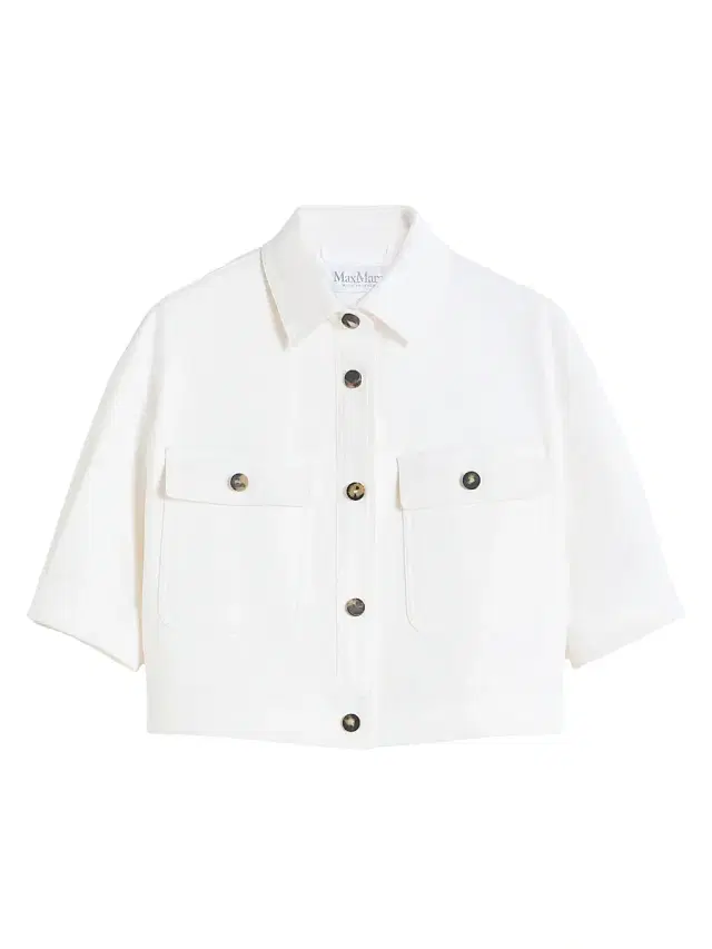 Max Mara Women's Stretch Cotton Cropped Jacket - Optical White