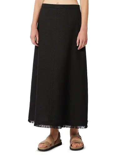 Max Mara Women's Cotton and Linen Basketweave Skirt - Black - Size 8 | Thumbnail 3