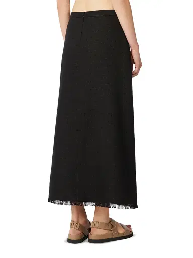 Max Mara Women's Cotton and Linen Basketweave Skirt - Black - Size 8 | Thumbnail 4