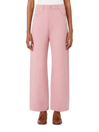 Max Mara Women's Cotton and Linen 5 Pocket Trousers - Peony | Thumbnail 4